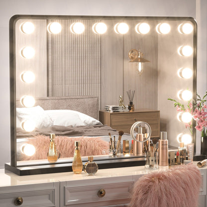 Miroir de maquillage Keonjinn style Hollywood avec 15/18 LED