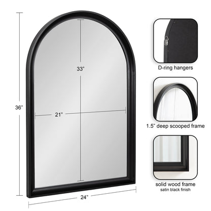 Miroir mural en bois arqué Kate et Laurel Hatherleigh