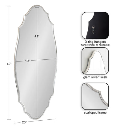 Miroir mural ovale festonné Kate and Laurel Leanna