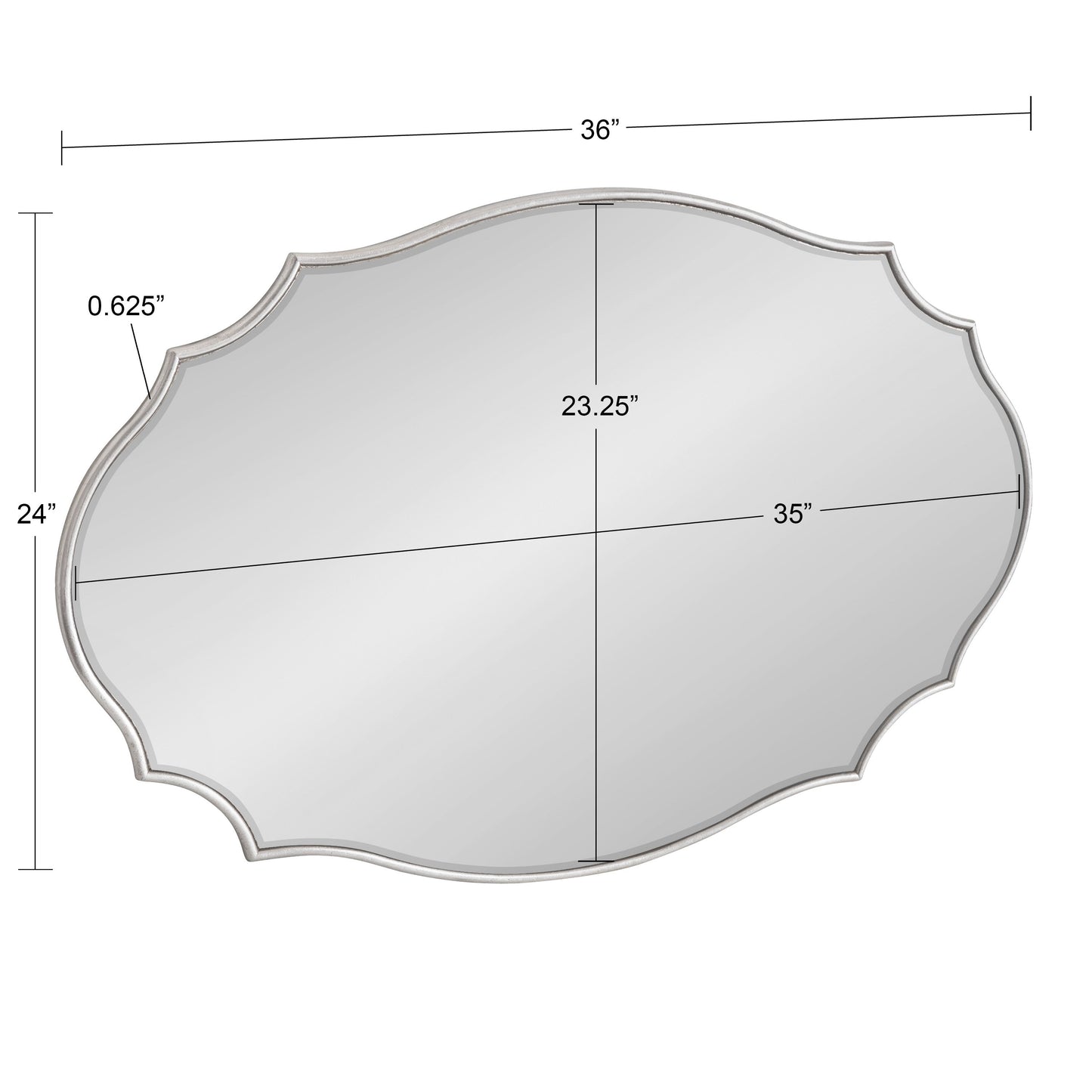 Miroir mural ovale festonné Kate and Laurel Leanna