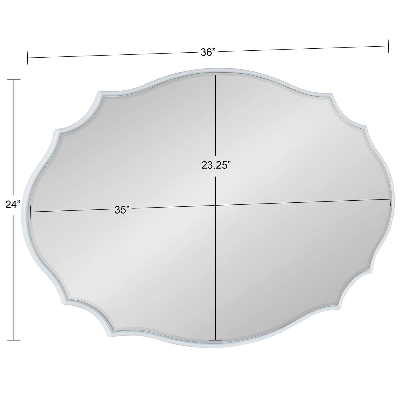 Miroir mural ovale festonné Kate and Laurel Leanna