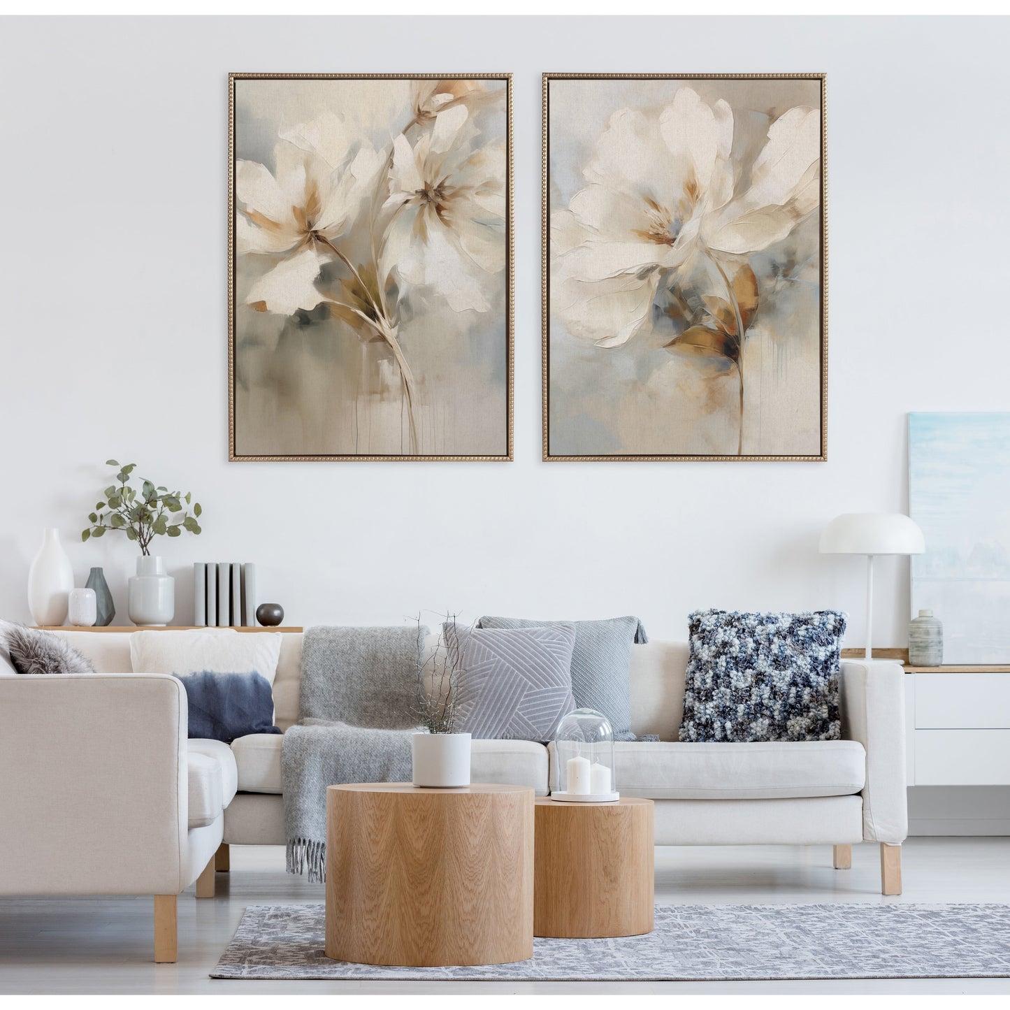 Toile abstraite botanique perlée Kate et Laurel Sylvie