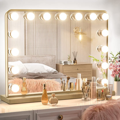 Miroir de maquillage Keonjinn style Hollywood avec 15/18 LED