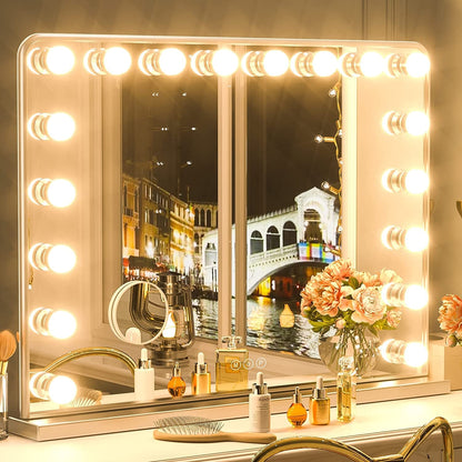 Miroir de maquillage Keonjinn style Hollywood avec 15/18 LED