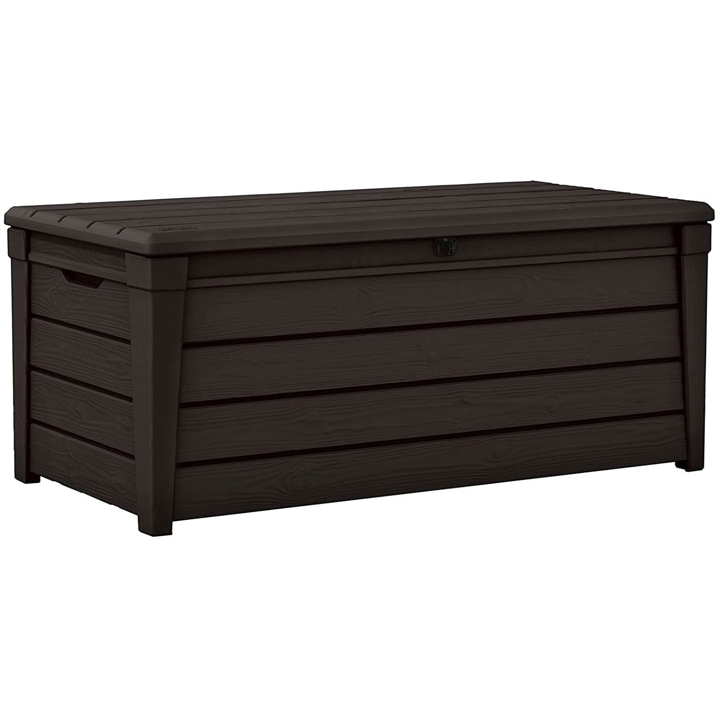 Coffre de rangement Keter Brightwood 120 gal en résine résistante aux intempéries, avec banc, brun - 40