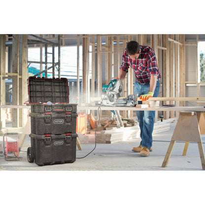 Système de rangement et d'organisation d'outils mobiles Keter Stack-n-Roll 3 pièces, boîte à outils modulaire en résine durable