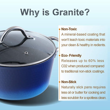 Batterie de cuisine en granit, ensemble de casseroles antiadhésives, ensemble de 12/15/30 pièces