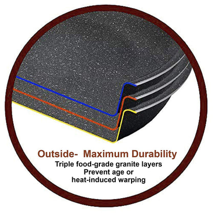 Batterie de cuisine en granit, ensemble de casseroles antiadhésives, ensemble de 12/15/30 pièces
