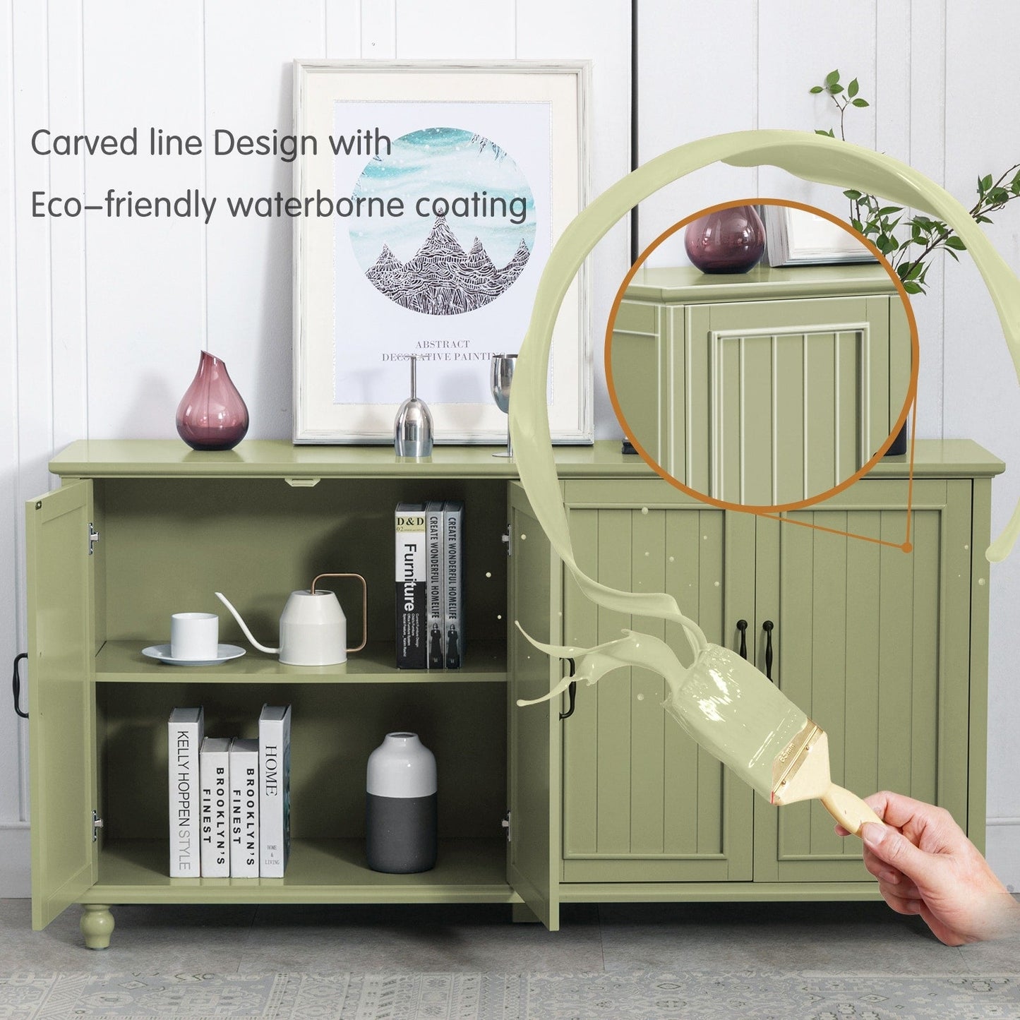 Buffet de cuisine, meuble bar à café, meuble de rangement d'appoint