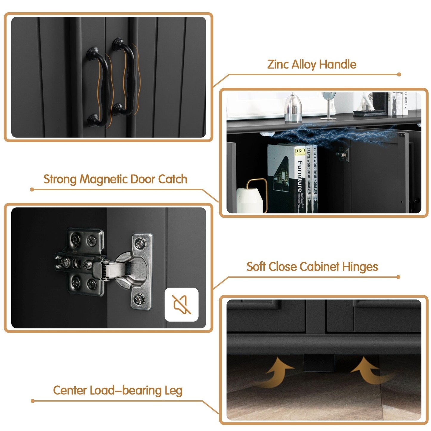 Buffet de cuisine, meuble bar à café, meuble de rangement d'appoint