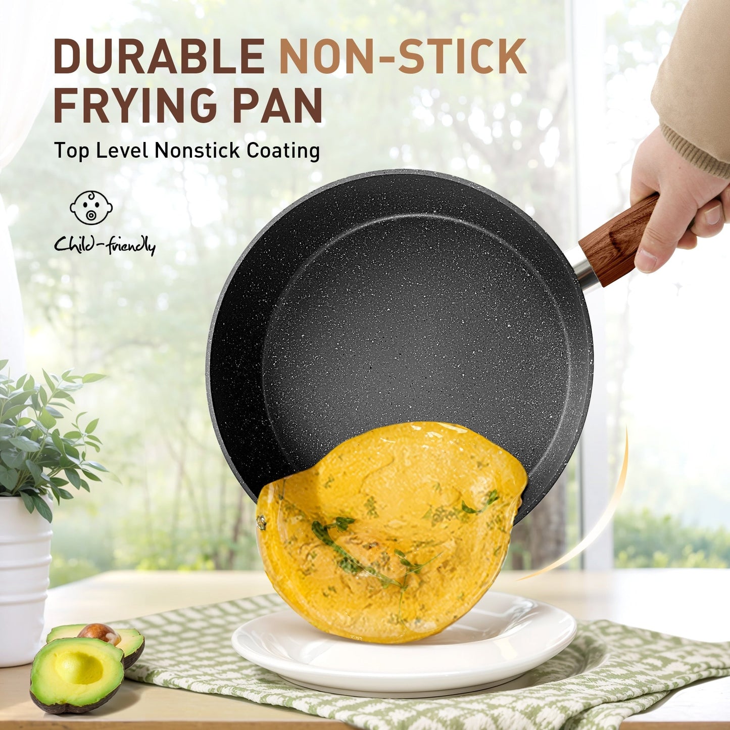 Batterie de cuisine en granit, ensemble de casseroles antiadhésives, ensemble de 12/15/30 pièces