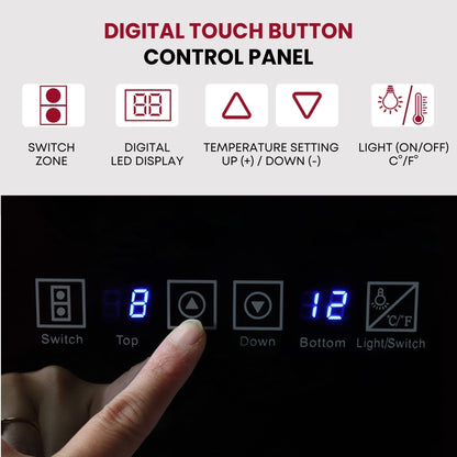 Cave à vin Koolatron Slim à double zone, 18 bouteilles, pose libre