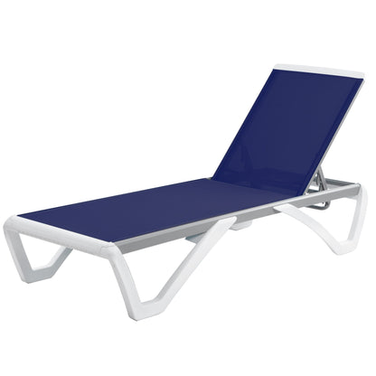 Chaise longue de patio inclinable et réglable Kozyard Alan, pieds entièrement plats en aluminium et résine de polypropylène