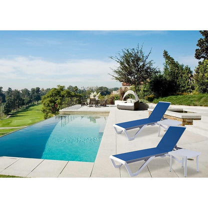 Chaise longue de patio inclinable et réglable Kozyard Alan, pieds entièrement plats en aluminium et résine de polypropylène