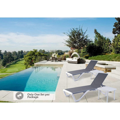 Chaise longue de patio inclinable et réglable Kozyard Alan, pieds entièrement plats en aluminium et résine de polypropylène