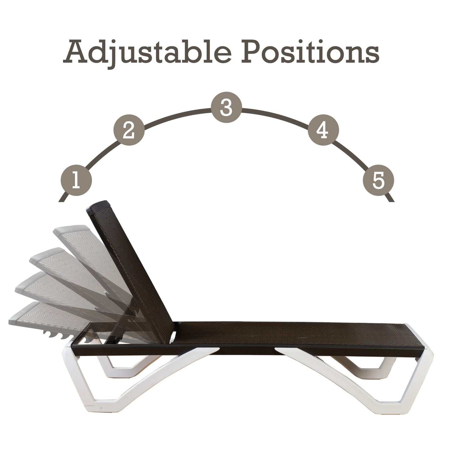 Chaise longue de patio inclinable et réglable Kozyard Alan, pieds entièrement plats en aluminium et résine de polypropylène