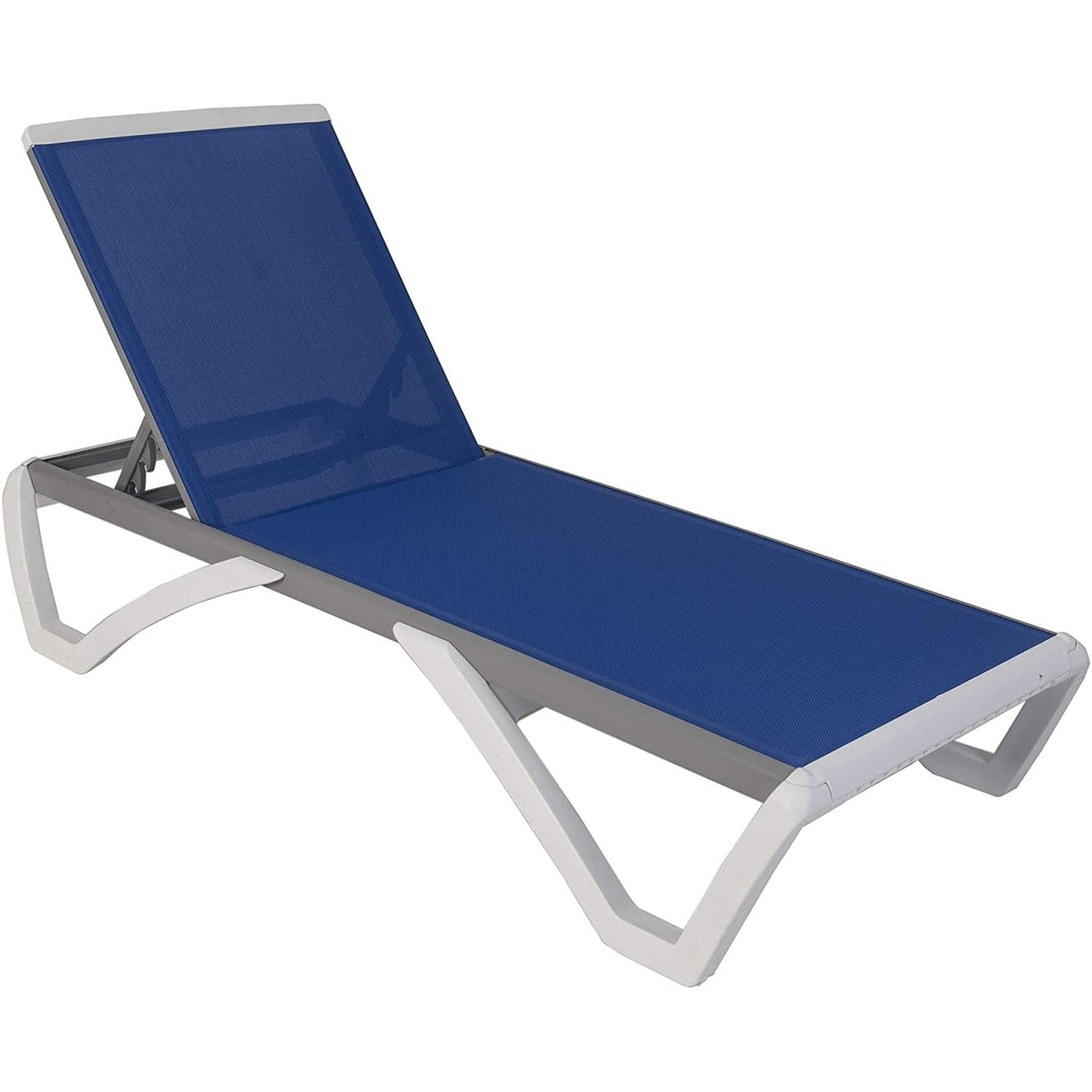 Chaise longue de patio inclinable et réglable Kozyard Alan, pieds entièrement plats en aluminium et résine de polypropylène