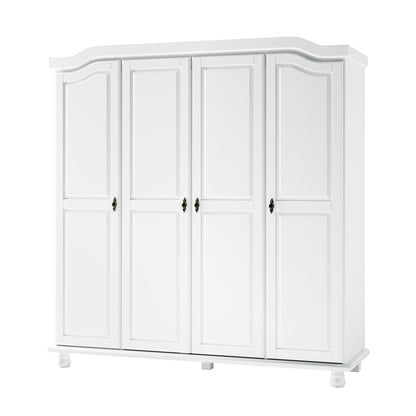 Armoire-penderie Kyle 4 portes de Palace Imports, 100 % bois massif, avec portes en bois massif ou miroir