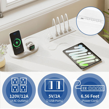 Bureau d'angle gaming Moasis en forme de L, 150 cm (59 pouces), avec support pour écran