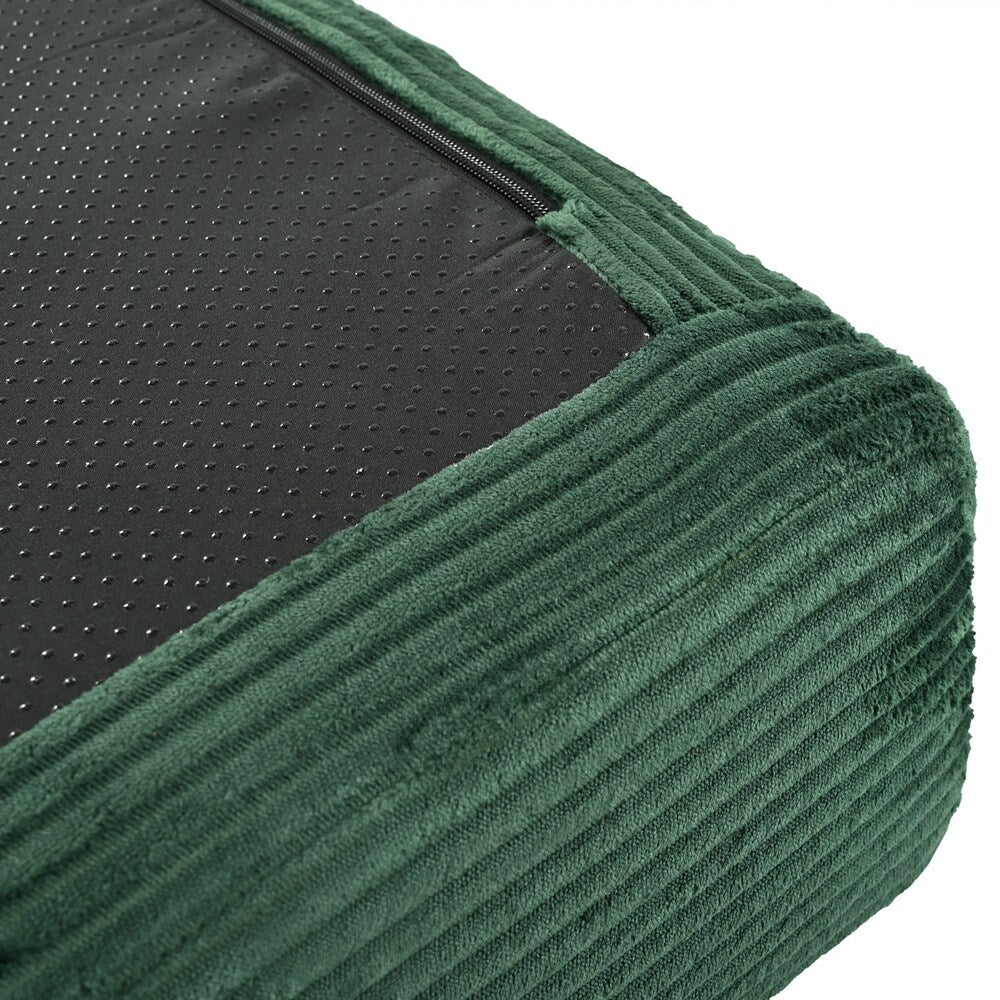 Canapé-lit modulable en forme de L en tissu velours côtelé