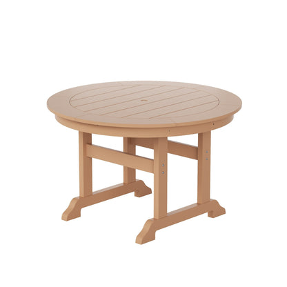 Ensemble de salle à manger d'extérieur Polytrends Laguna en PEHD résistant aux intempéries, avec table ronde et fauteuils (ensemble de 5 pièces)