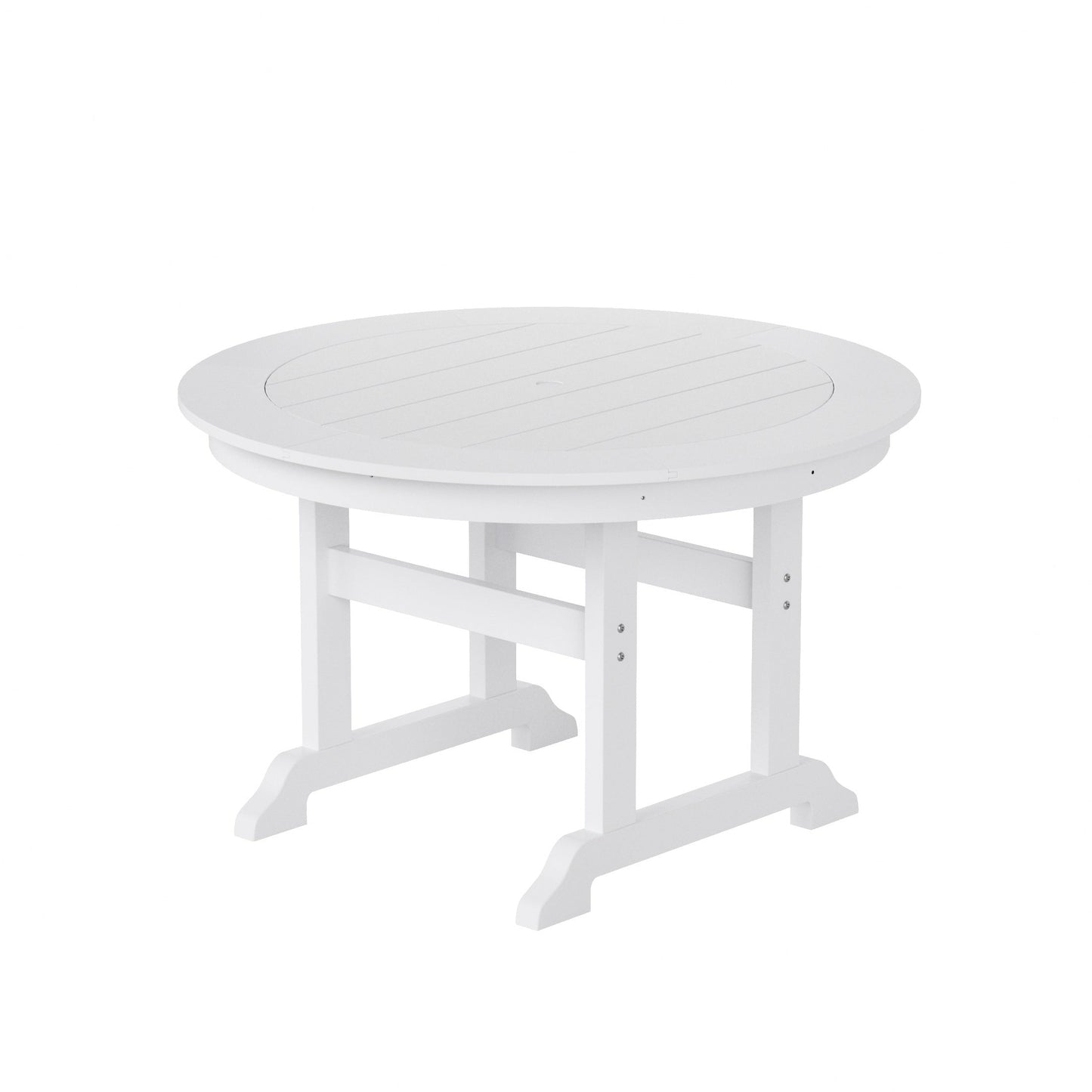Ensemble de salle à manger d'extérieur Polytrends Laguna en PEHD résistant aux intempéries, avec table ronde et fauteuils (ensemble de 5 pièces)