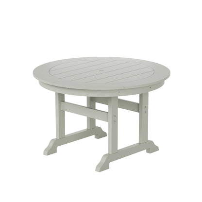 Ensemble de salle à manger d'extérieur Polytrends Laguna en PEHD résistant aux intempéries, avec table ronde et fauteuils (ensemble de 5 pièces)