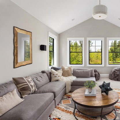 Miroir mural rectangulaire Lamont River of Goods en bois et verre brun et beige - 39 x 1,25 x 28