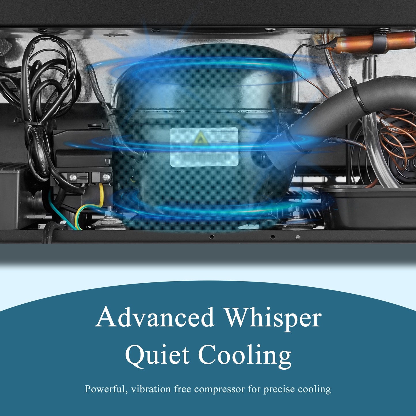 Cave à vin Lanbo 24 pouces à double zone, 18 bouteilles de vin et 55 canettes, acier inoxydable et verre, avec porte française