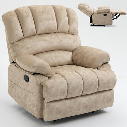 Grand fauteuil inclinable manuel pour adulte, canapé inclinable confortable en tissu, fauteuil inclinable rembourré pour salon
