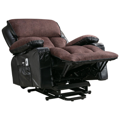 Grand fauteuil releveur électrique inclinable avec fonction chauffante et massage 8 points - Télécommande, port USB