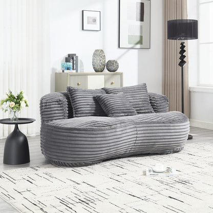 Fauteuil pouf Lazy Sofa, confortable et résistant, avec dossier haut, pour adultes et enfants - 2 places