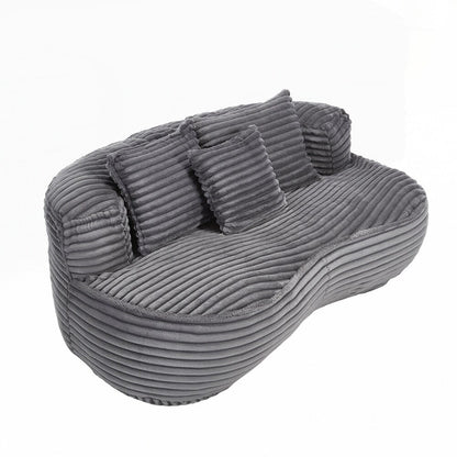 Fauteuil pouf Lazy Sofa, confortable et résistant, avec dossier haut, pour adultes et enfants - 2 places