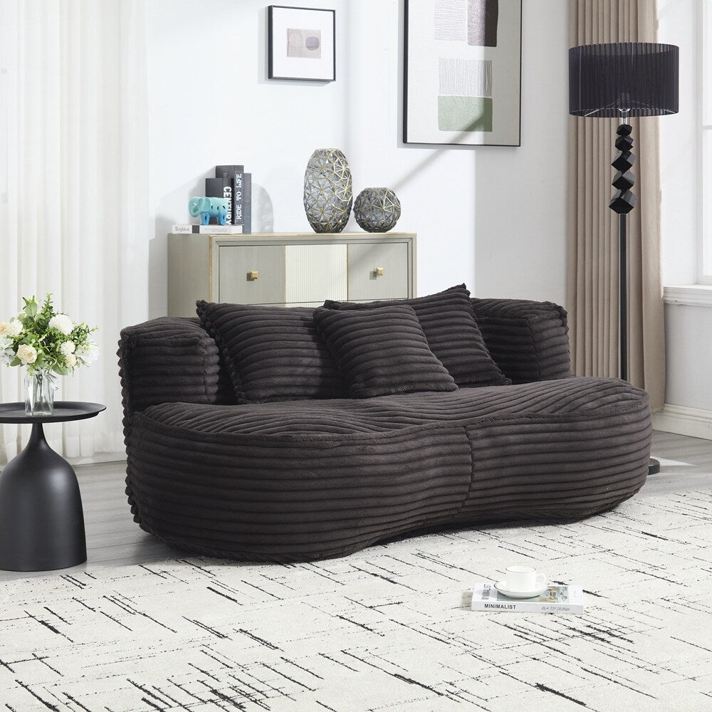 Fauteuil pouf Lazy Sofa, confortable et résistant, avec dossier haut, pour adultes et enfants - 2 places