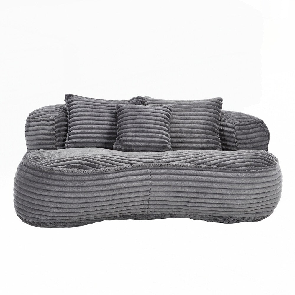 Fauteuil pouf Lazy Sofa, confortable et résistant, avec dossier haut, pour adultes et enfants - 2 places
