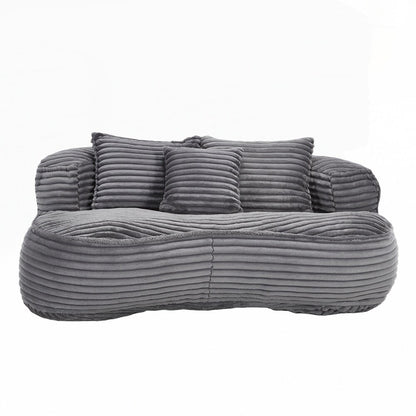 Fauteuil pouf Lazy Sofa, confortable et résistant, avec dossier haut, pour adultes et enfants - 2 places