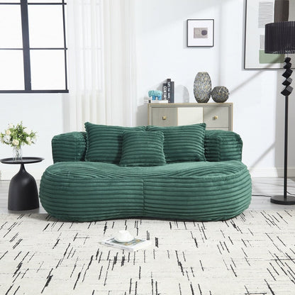 Fauteuil pouf Lazy Sofa, confortable et résistant, avec dossier haut, pour adultes et enfants - 2 places