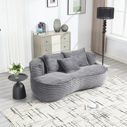 Fauteuil pouf Lazy Sofa, confortable et résistant, avec dossier haut, pour adultes et enfants - 2 places