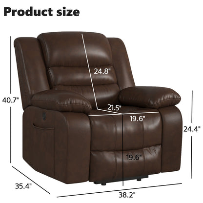 Fauteuil releveur en cuir avec double moteur, fauteuils inclinables électriques surdimensionnés avec fonction massage et chauffage électrique