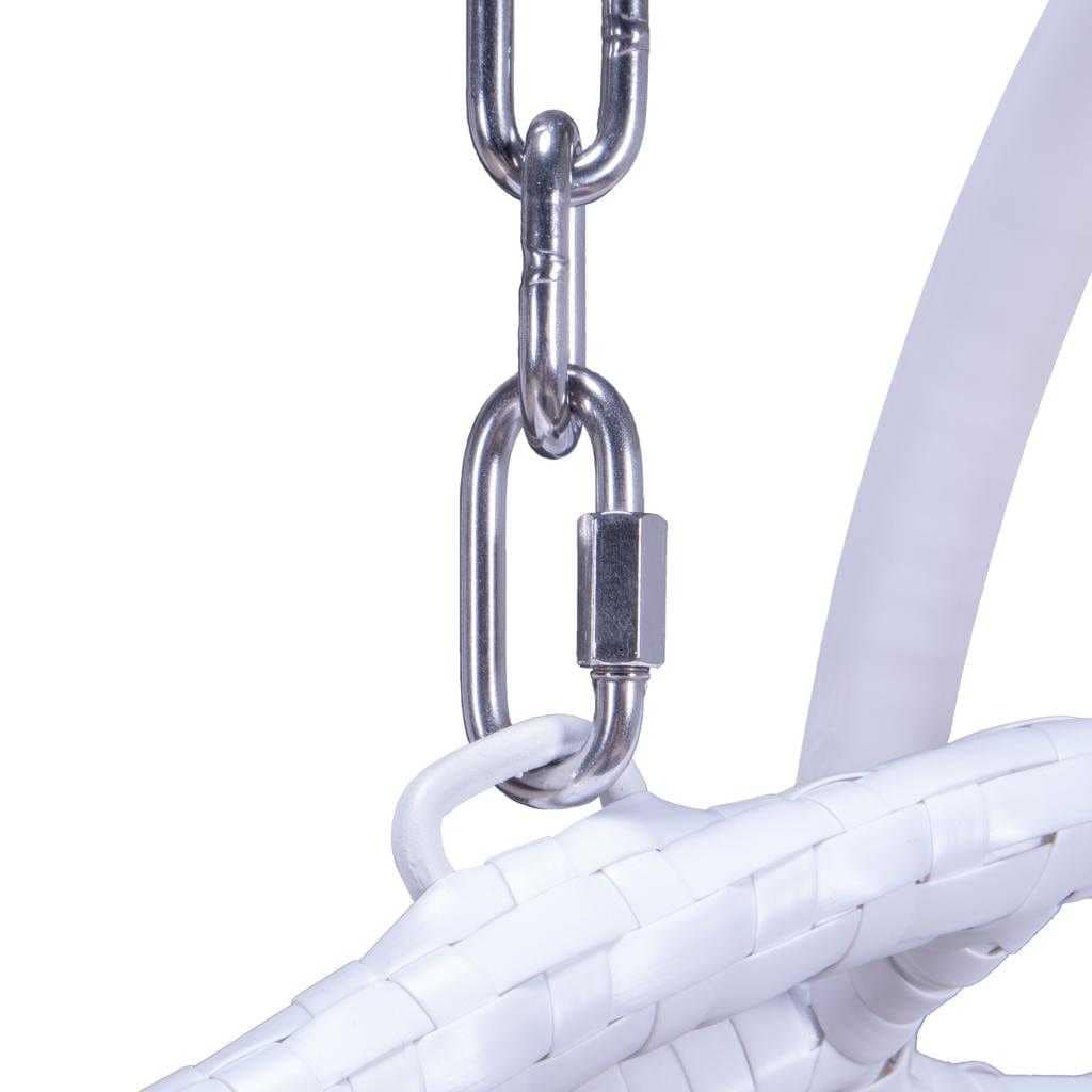 Fauteuil suspendu œuf LeisureMod pour 2 personnes avec support - Balancelle hamac/fauteuil roulant d'extérieur/intérieur en rotin tressé avec coussins