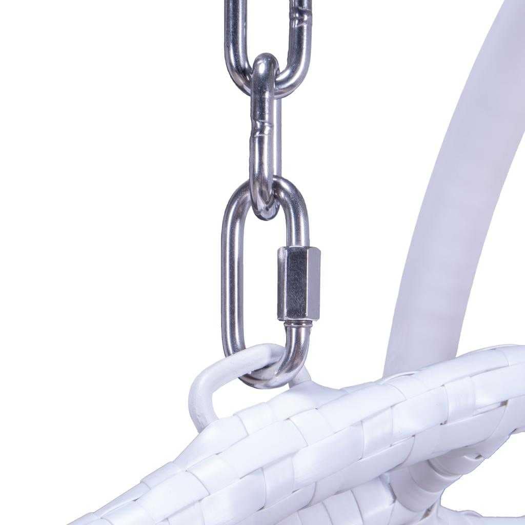 Fauteuil suspendu œuf LeisureMod pour 2 personnes avec support - Balancelle hamac/fauteuil roulant d'extérieur/intérieur en rotin tressé avec coussins