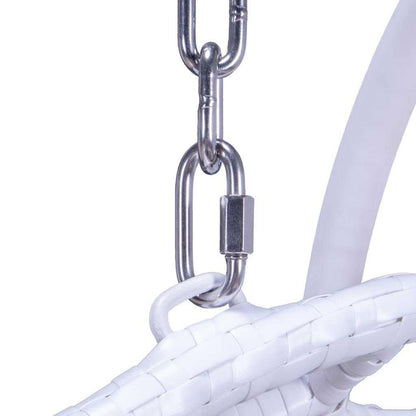 Fauteuil suspendu œuf LeisureMod pour 2 personnes avec support - Balancelle hamac/fauteuil roulant d'extérieur/intérieur en rotin tressé avec coussins