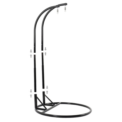 Fauteuil suspendu œuf LeisureMod pour 2 personnes avec support - Balancelle hamac/fauteuil roulant d'extérieur/intérieur en rotin tressé avec coussins