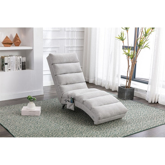 Fauteuil de massage inclinable en lin avec télécommande, fauteuil de massage électrique ergonomique, 5 modes