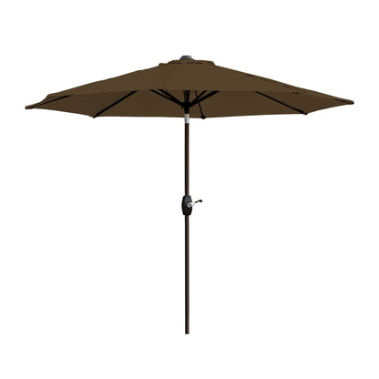 Parasol de terrasse Lopes de 2,74 m (9 pi) avec pied et support lestés finition bronze inclus