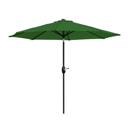 Parasol de terrasse Lopes de 2,74 m (9 pi) avec pied et support lestés finition bronze inclus