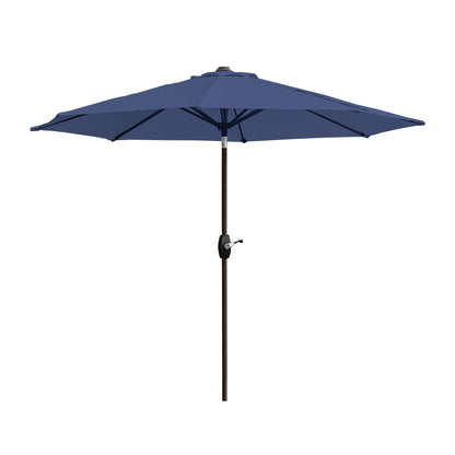 Parasol de terrasse Lopes de 2,74 m (9 pi) avec pied et support lestés finition bronze inclus