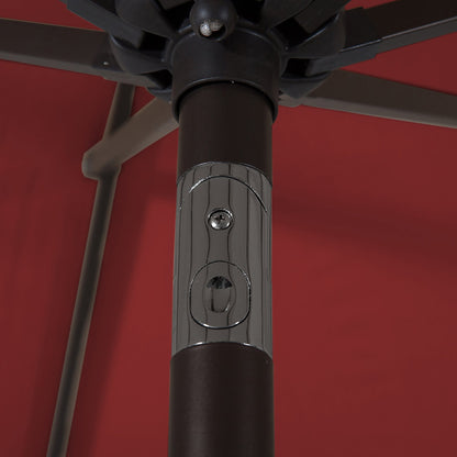 Parasol de terrasse Lopes de 2,74 m (9 pi) avec pied et support lestés finition bronze inclus