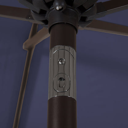 Parasol de terrasse Lopes de 2,74 m (9 pi) avec pied et support lestés finition bronze inclus