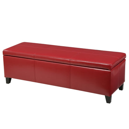 Banc de rangement Lucinda en similicuir de Christopher Knight Home - 51,25 cm L x 17,50 cm l x 16,25 cm H